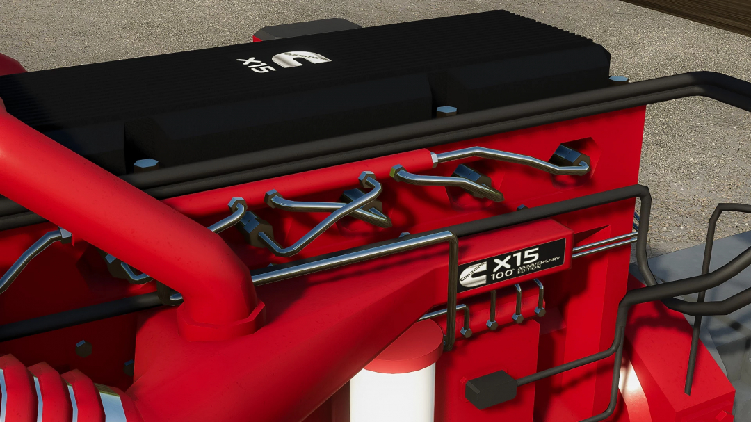 Close-up of Cummins X15 crate engine mod for Farming Simulator 25.