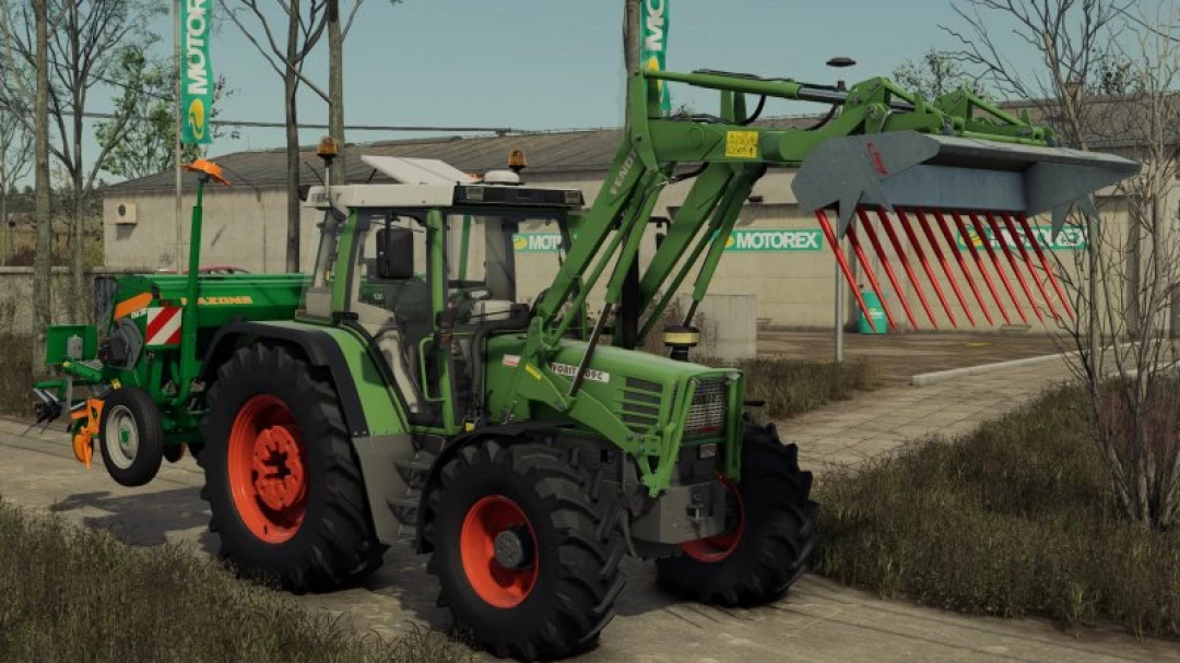 FS25 mod Favorit 509-515 C-Series tractor with attachment, Farming Simulator 25.