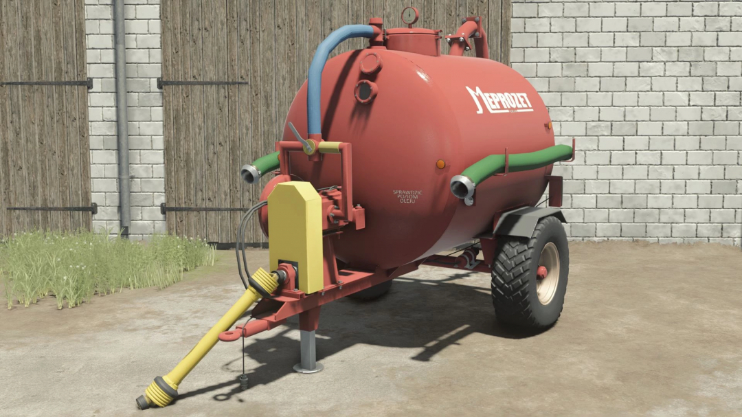 Red Meprozet PN20 slurry tanker in FS25 mod, Farming Simulator 25.