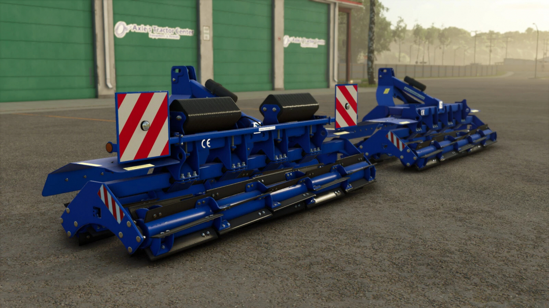 Rolmako ProCut mod for FS25, showcasing blue agricultural equipment in front of a green tractor center.