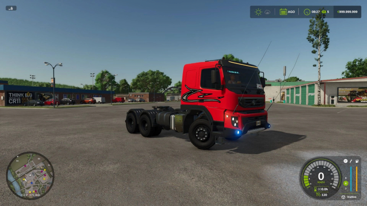 fs25-mods,  Volvo FMX 2011 truck mod in Farming Simulator 25, parked in a virtual lot. FS25 mods enhance gameplay with realistic vehicles.