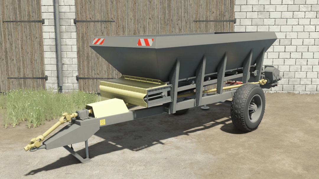 Agromet RCW 3 v1.0.0.0 mod for FS25, showcasing a fertilizer spreader parked on a farm in Farming Simulator 25.