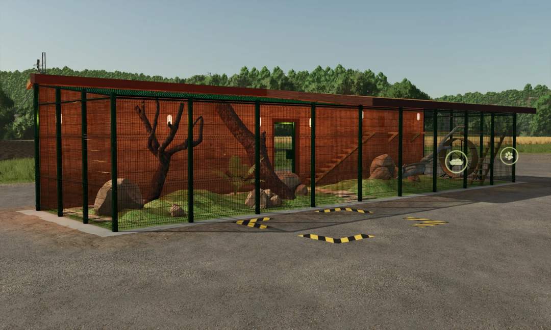 Deluxe Chicken Coop mod for FS25 with modern design, wooden structure, and open-air enclosure.