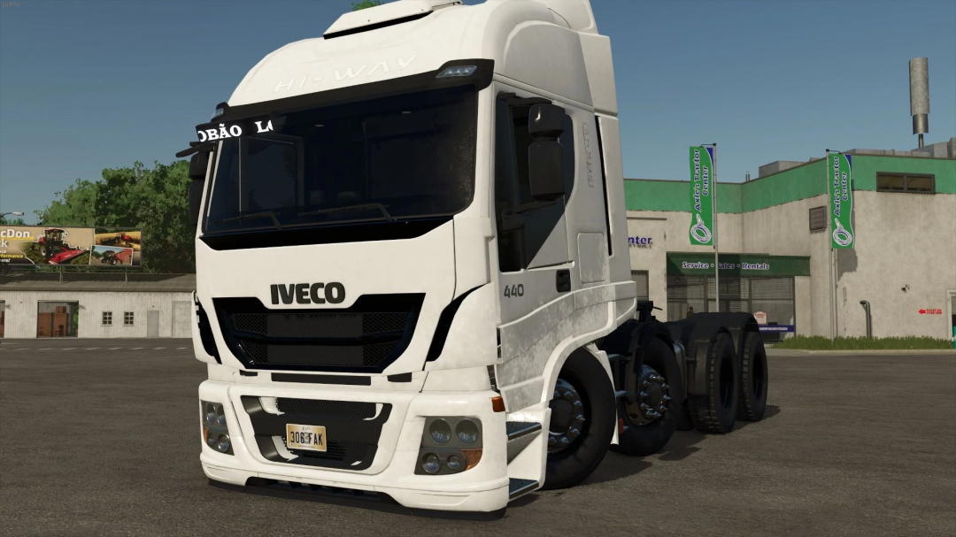 Iveco HIWAY 440 truck mod in Farming Simulator 25, shown parked in a lot.