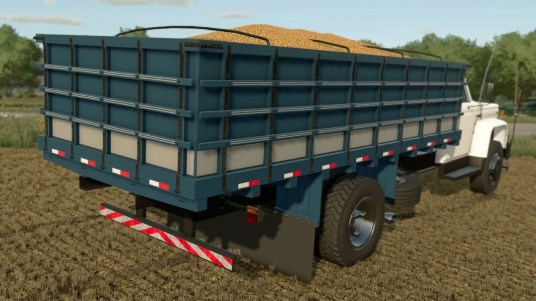 Lizard D14000 mod for Farming Simulator 22 loaded with grain on a field.