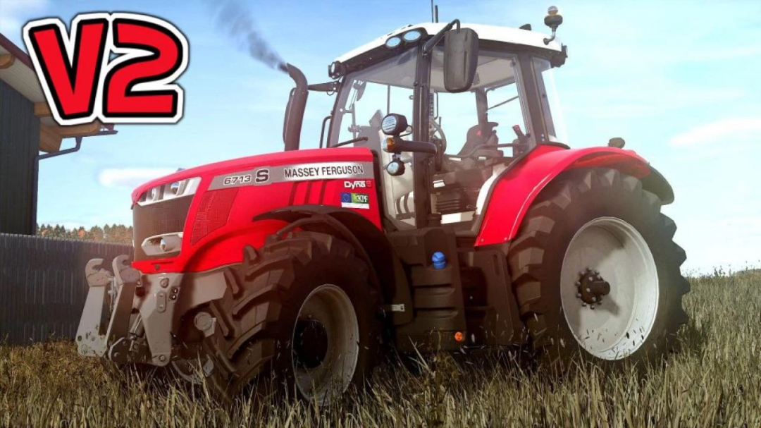 Massey Ferguson 6700S Series tractor in FS25 mod version 2, depicted in a field for Farming Simulator 25 gameplay.