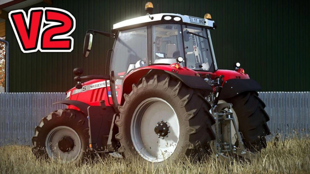 Massey Ferguson 6700S Series tractor mod for Farming Simulator 25, version 2.0.0.0, displayed in a field.