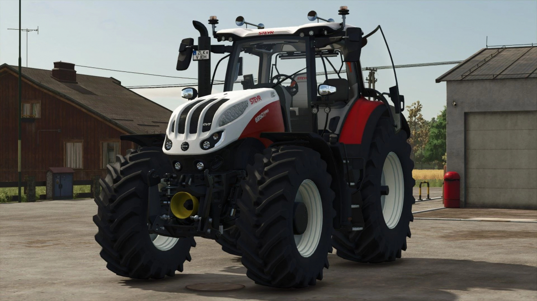 Steyr Terrus CVT Gen2 tractor from FS25 mod in a farm setting.