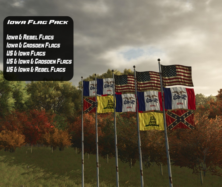 fs25-mods,  USA & Iowa Flag Pack