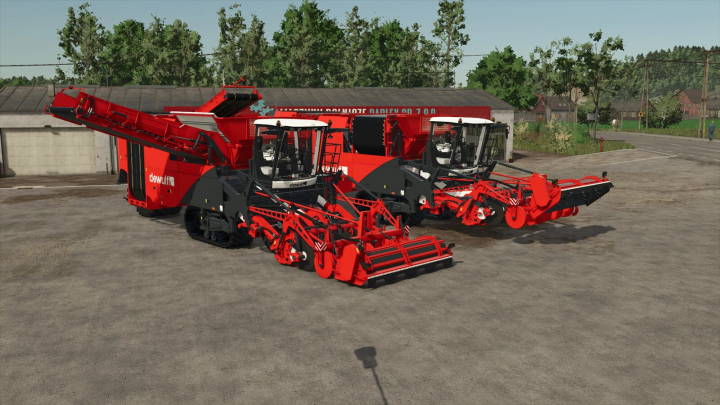 fs25-mods,  FS25 mod Dewulf Kwatro v1.0.0.1, red agricultural machine in Farming Simulator 25.