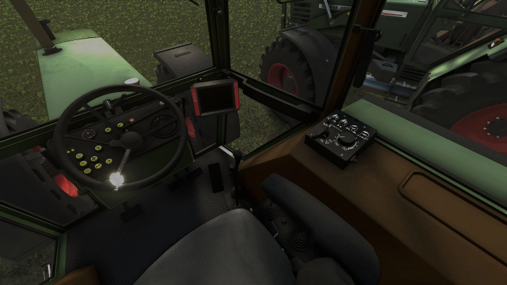 fs22-mods,  Interior view of Fendt 300 LSA tractor mod for FS22, showing steering wheel and controls.