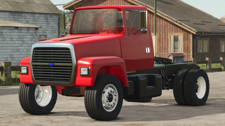 fs25-mods, Red Ford L8000 truck mod in Farming Simulator 25.