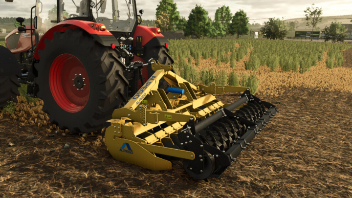 fs25-mods,  Tractor with Maratona MG 300 mod in Farming Simulator 25 fieldwork.