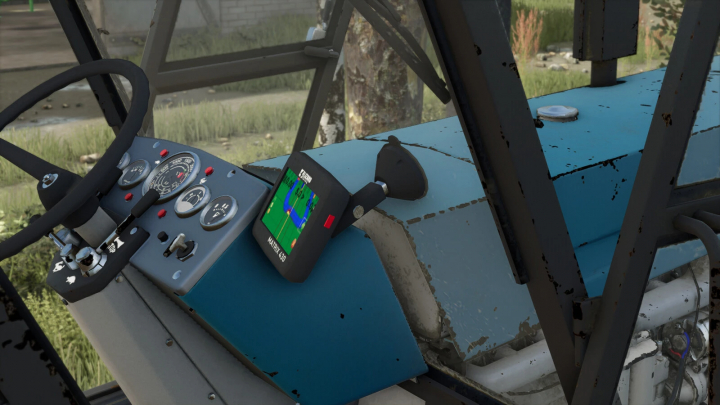 fs25-mods, FS25 mod Navigation Matrix 430 Prefab v1.0.0.0 showing tractor dashboard with control panel and display screen.