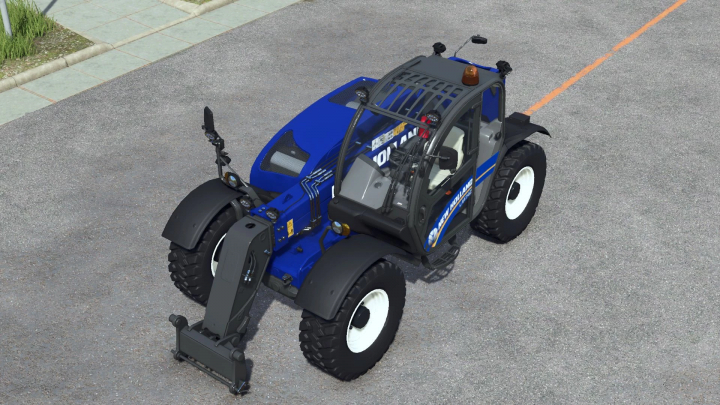 fs25-mods, New Holland telehandler in FS25 mod New Holland TH & LM v1.0.0.0, showcasing detailed design on a concrete surface.