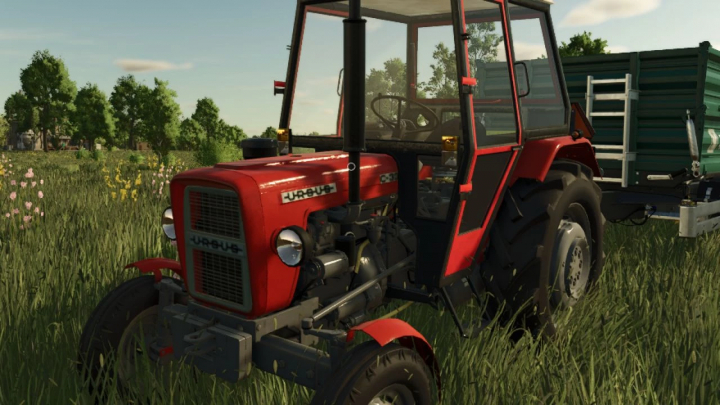 fs25-mods, Ursus C330 tractor in FS25 mod on a grassy field, showcasing the detailed design of the Farming Simulator 25 mods.