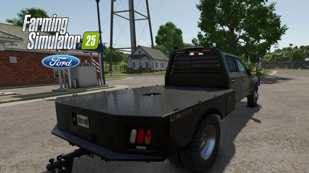 2020 Ford Super-Duty Limited mod in FS25, parked near a rural house.