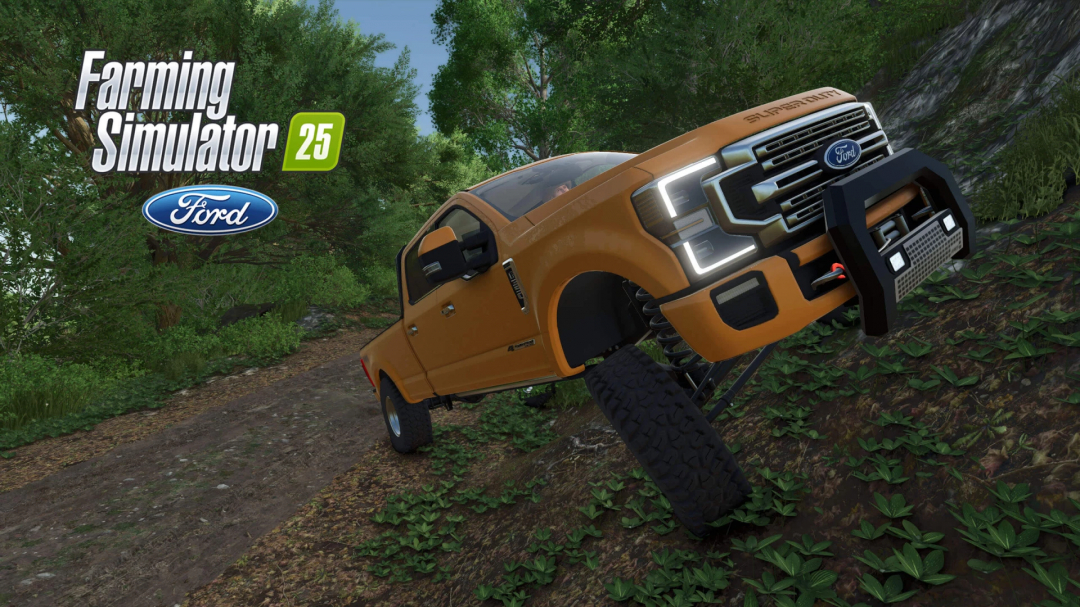 2020 Ford Super-Duty Limited mod in forest for FS25