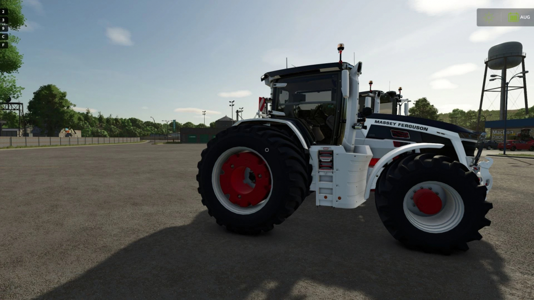 Side view of BL’s Massey Ferguson 9S mod in FS25, showcasing tractor design.