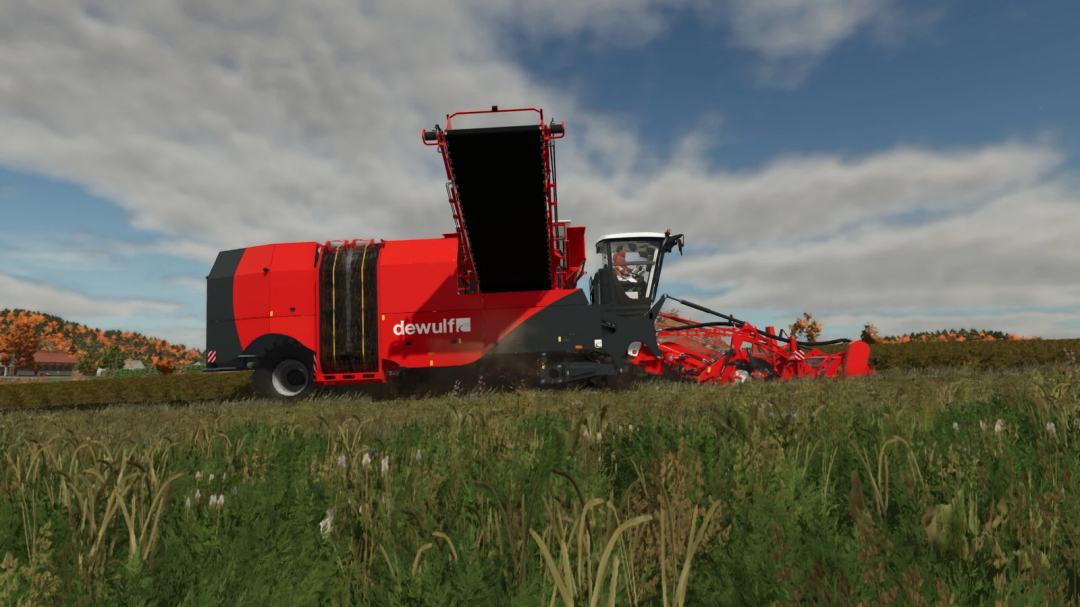 Dewulf Kwatro harvester mod in FS25 field