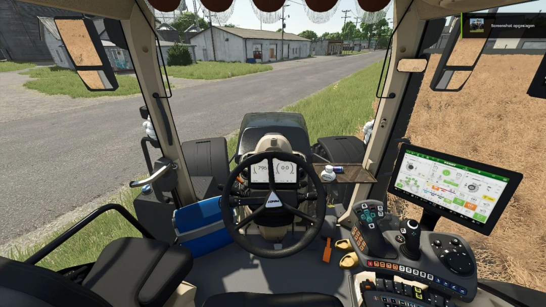 Interior view of Fendt 700 Vario Gen6 in FS25 mod, showing detailed dashboard and control panel.