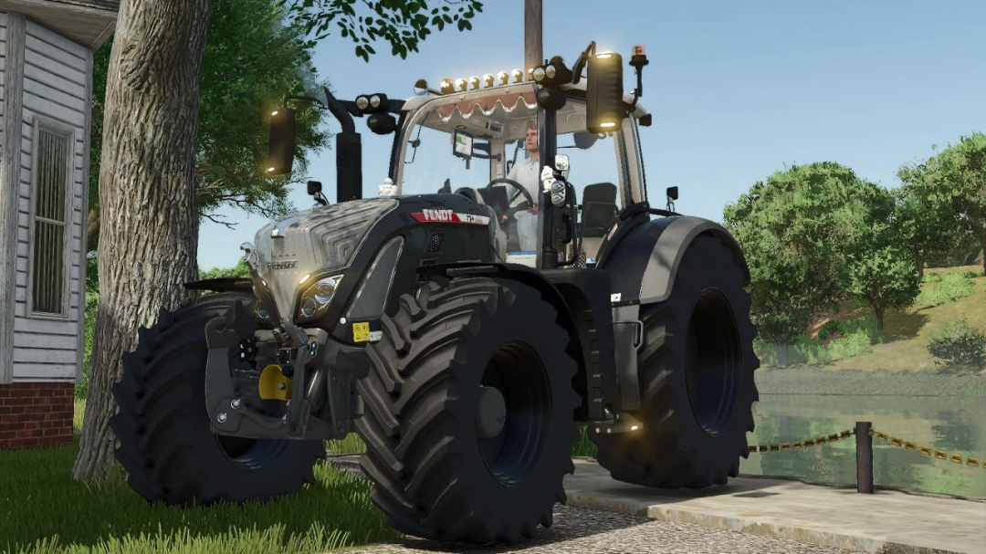 Fendt 700 Vario Gen6 Edit mod for FS25 parked near trees.