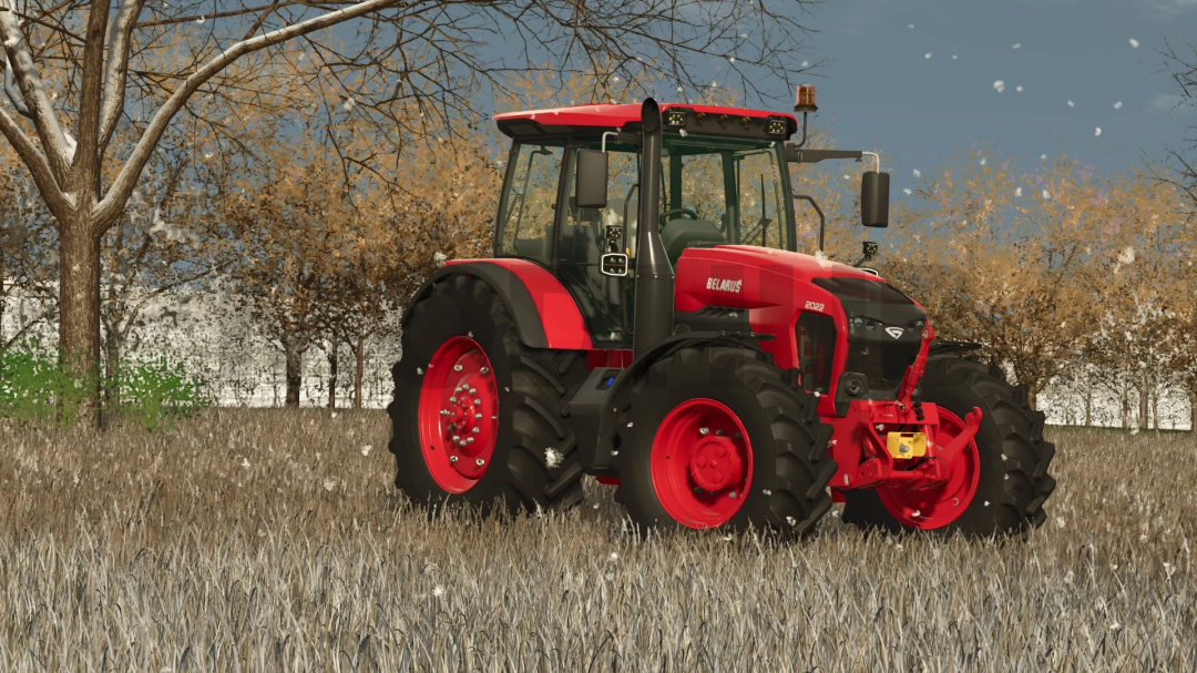 MTZ BELARUS 2022.7 tractor mod for FS25 in an autumn landscape.