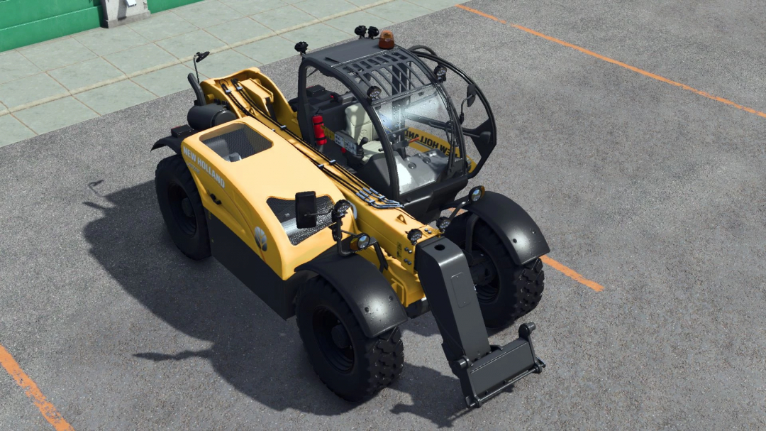 FS25 mod New Holland TH & LM v1.0.0.0 telehandler parked on concrete