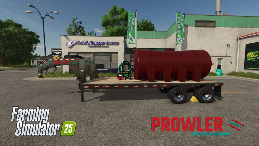 Prowler Gooseneck Trailer in FS25 mod at Axle's Tractor Center.