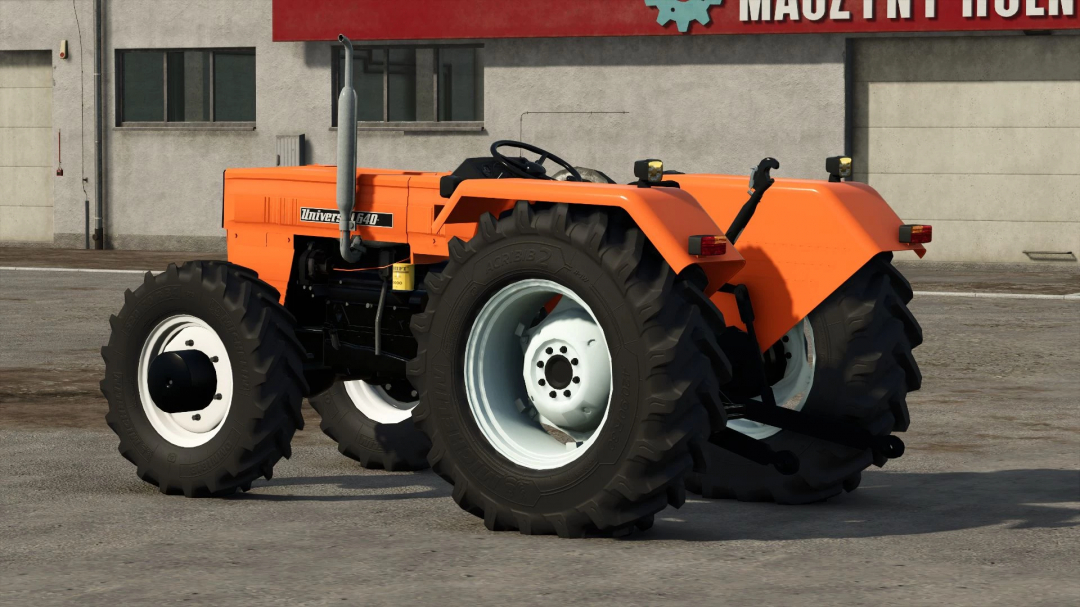 Agricultural UTB U640 DTC tractor mod in FS25, showcased in front of a building.