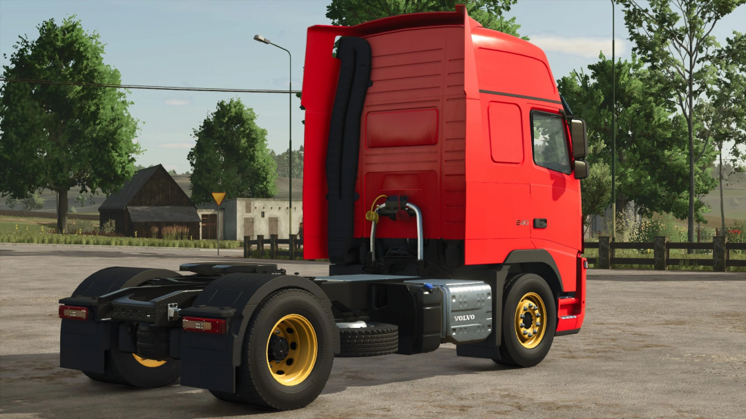 FS25 mod, Volvo FH 3 truck v1.0.0.0 in Farming Simulator 25, parked in rural setting.