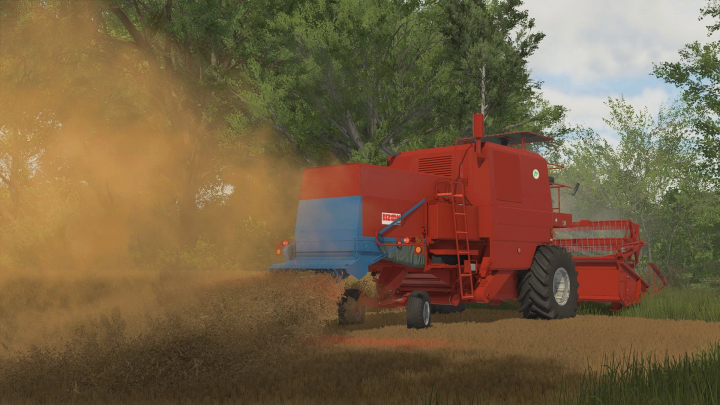 fs25-mods,  Bizon Z056 mod in FS25 harvesting field, showcasing Farming Simulator 25 mods.