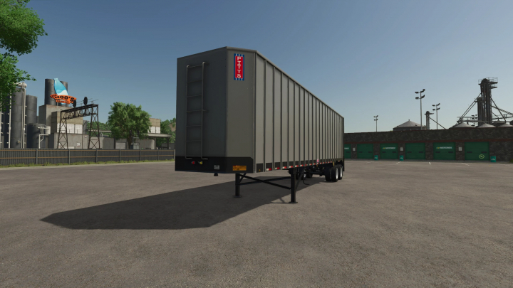 fs25-mods,  FS25 PittsChipTrailer v1.0.0.0 mod in Farming Simulator 25 displayed in an industrial yard setting.