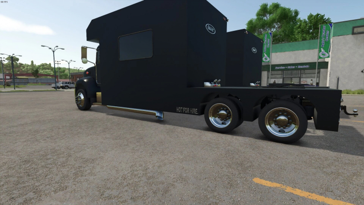 fs25-mods,  Toter HOME HAULER mod in FS25 shown in a parking lot, showcasing its design and wheels.