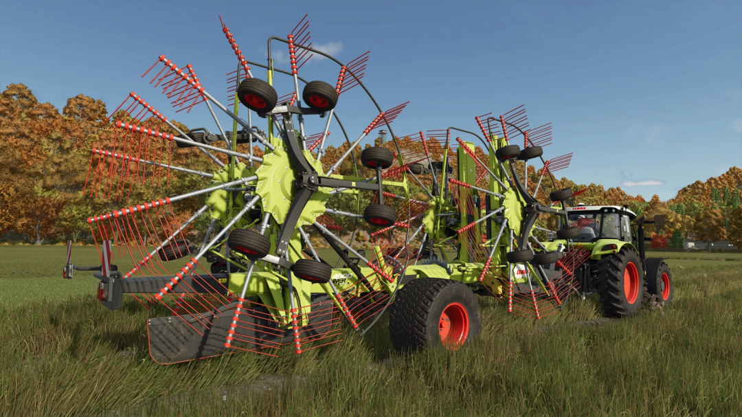 CLAAS Liner 4900 mod in FS25, a detailed farming equipment on a field. Farming Simulator 25 mods.