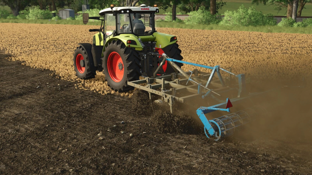 FS25 mod Fortschritt B365/A03 v1.0.0.0, tractor plowing field in Farming Simulator 25.