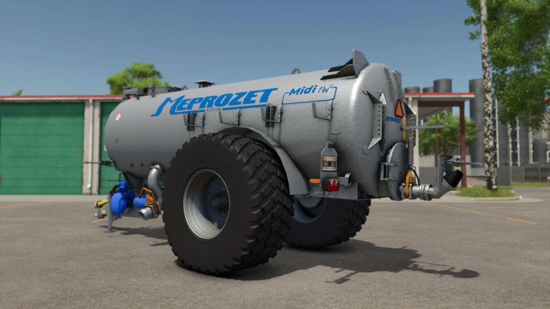 Meprozet PN-100 tank mod for FS25, showcasing a detailed farming trailer in Farming Simulator 25.