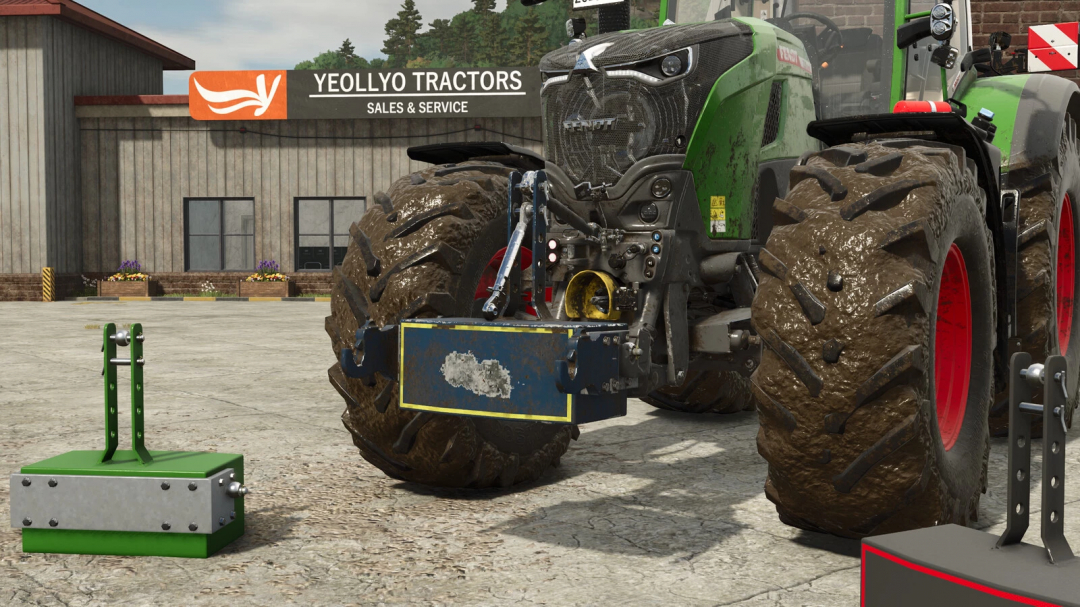 Tractor with Weight Pack 650-900 mod in FS25 at Yeollyo Tractors shop.