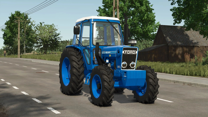 fs25-mods,  Ford 6600 tractor mod in FS25 on a rural road.