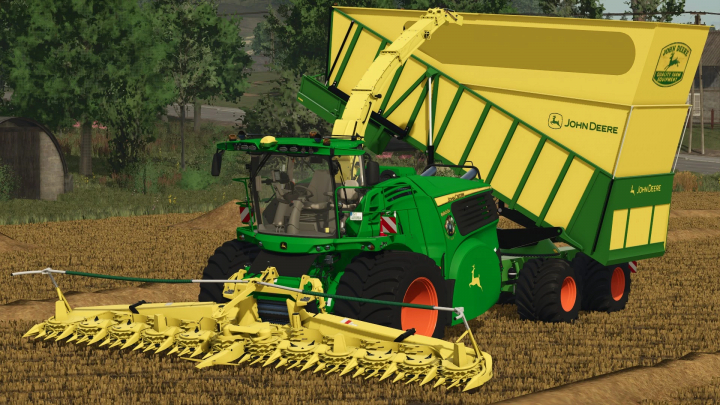 fs25-mods, FS25 mod John Deere 8000 Cargo v1.0.0.0 harvesting in field.