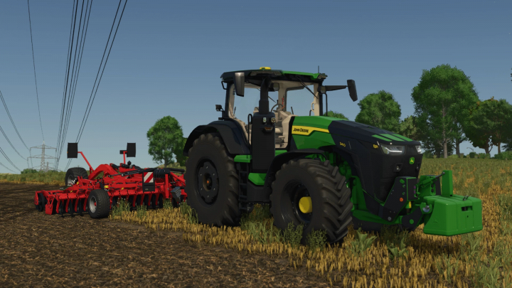 fs25-mods,  FS25 mod John Deere 8R Wirtgen Group Edition tractor in field