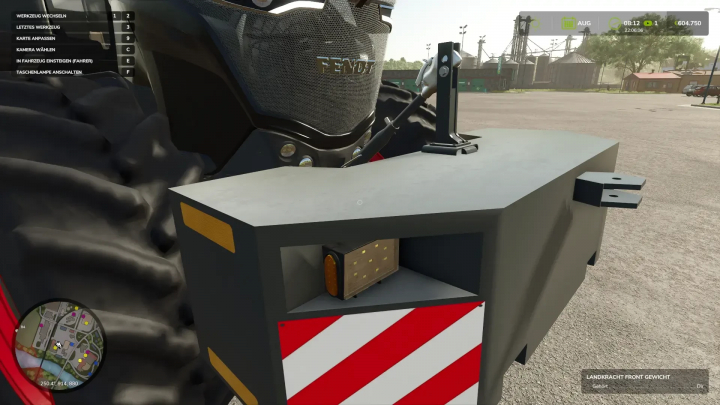 fs25-mods,  FS25 mod image featuring the Landkracht Front Weight attached to a tractor, enhancing stability in Farming Simulator 25.