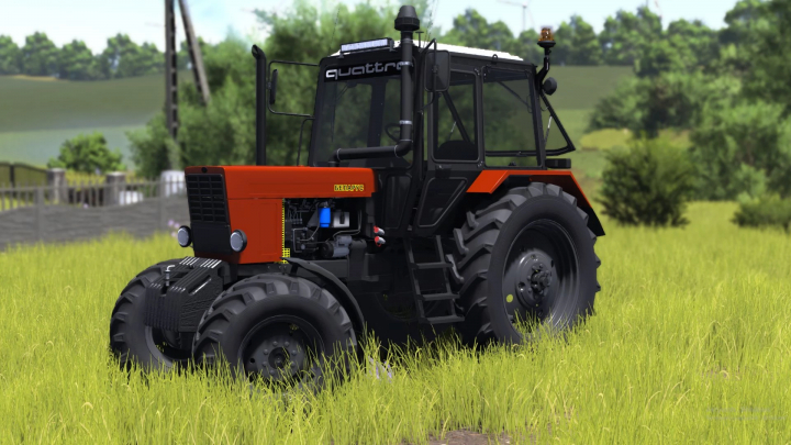 fs25-mods,  MTZ 82.1 Turbo tractor mod in FS25, shown in a grassy field. Farming Simulator 25 mods enhance gameplay realism.