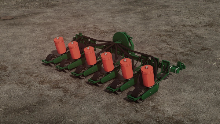 fs25-mods, SPC-6 v1.0.0.0 mod for FS25 showing green and red farm equipment on a textured surface.