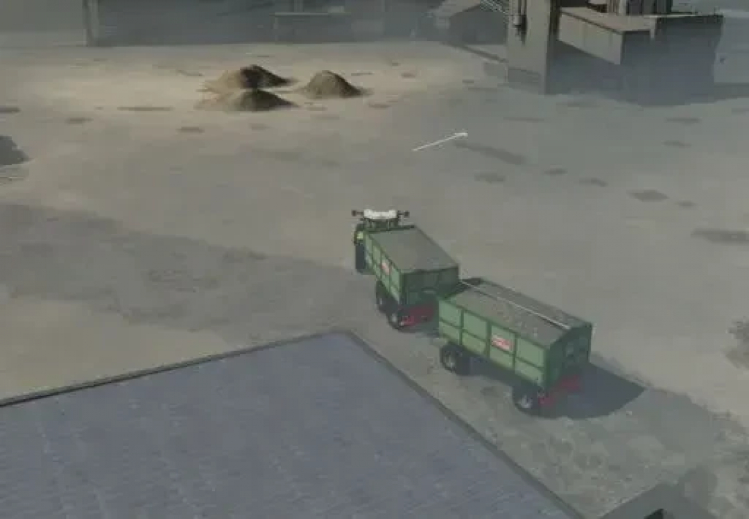 FS25 mod scene showing a tractor with trailers on Oltenburg Map using AutoDrive v1.0.0.0.