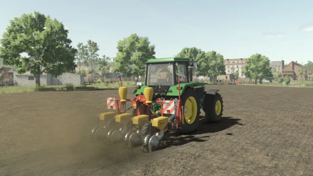 FS25 Rau Unisem MS4 / MS6 mod, featuring a tractor in action on a farm in Farming Simulator 25.