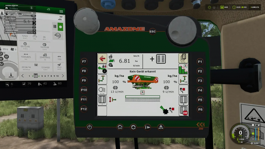 FS25 mod screenshot showing Fendt 700 with Agribumper controls on a digital display.