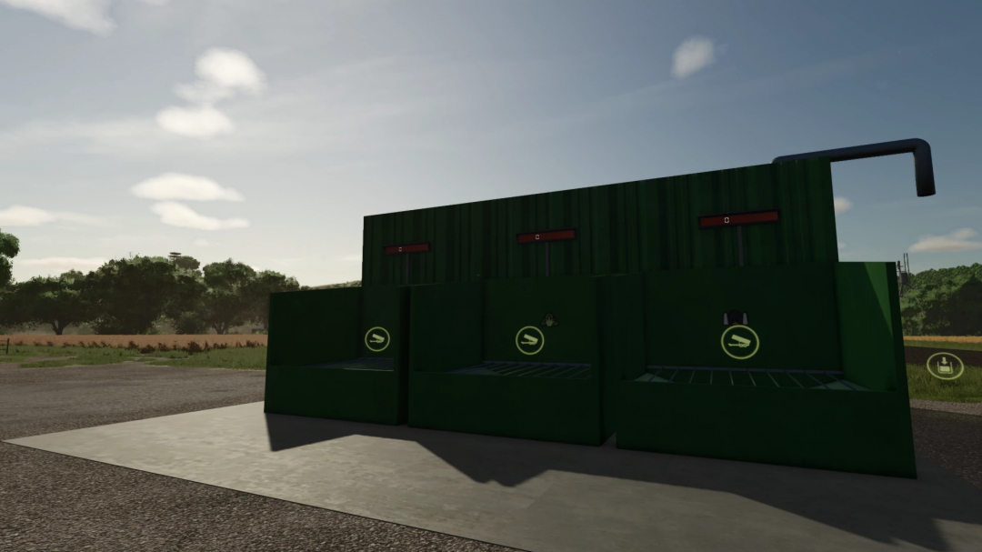 ForageStar 5000 mod for FS25 features dark green agricultural equipment with icons, set against a sunny farm backdrop.