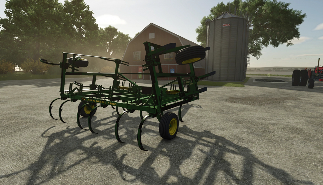 John Deere 1600 Chisel Plow mod for FS25 displayed in a farm setting.