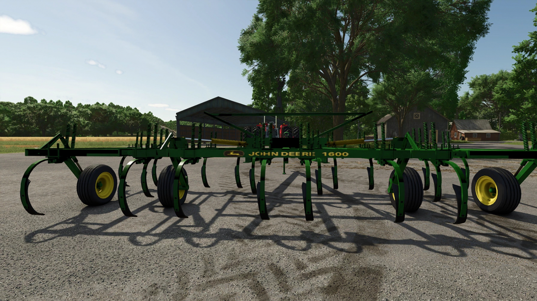 John Deere 1600 Chisel Plow mod for FS25 displayed in a farm setting.